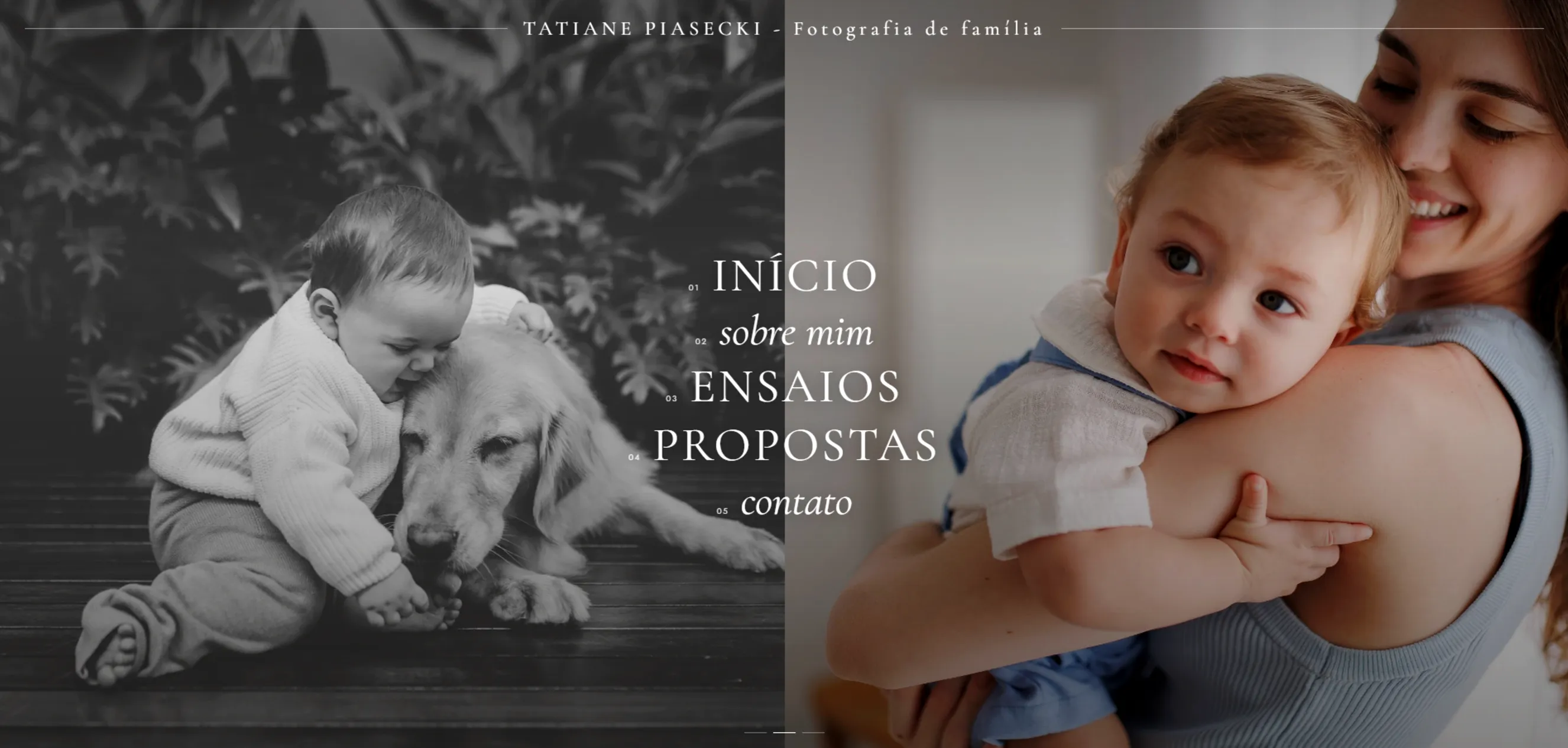 Página de Tatiane Piasecki no ar, em tatianepiaseckifotografia.com.br